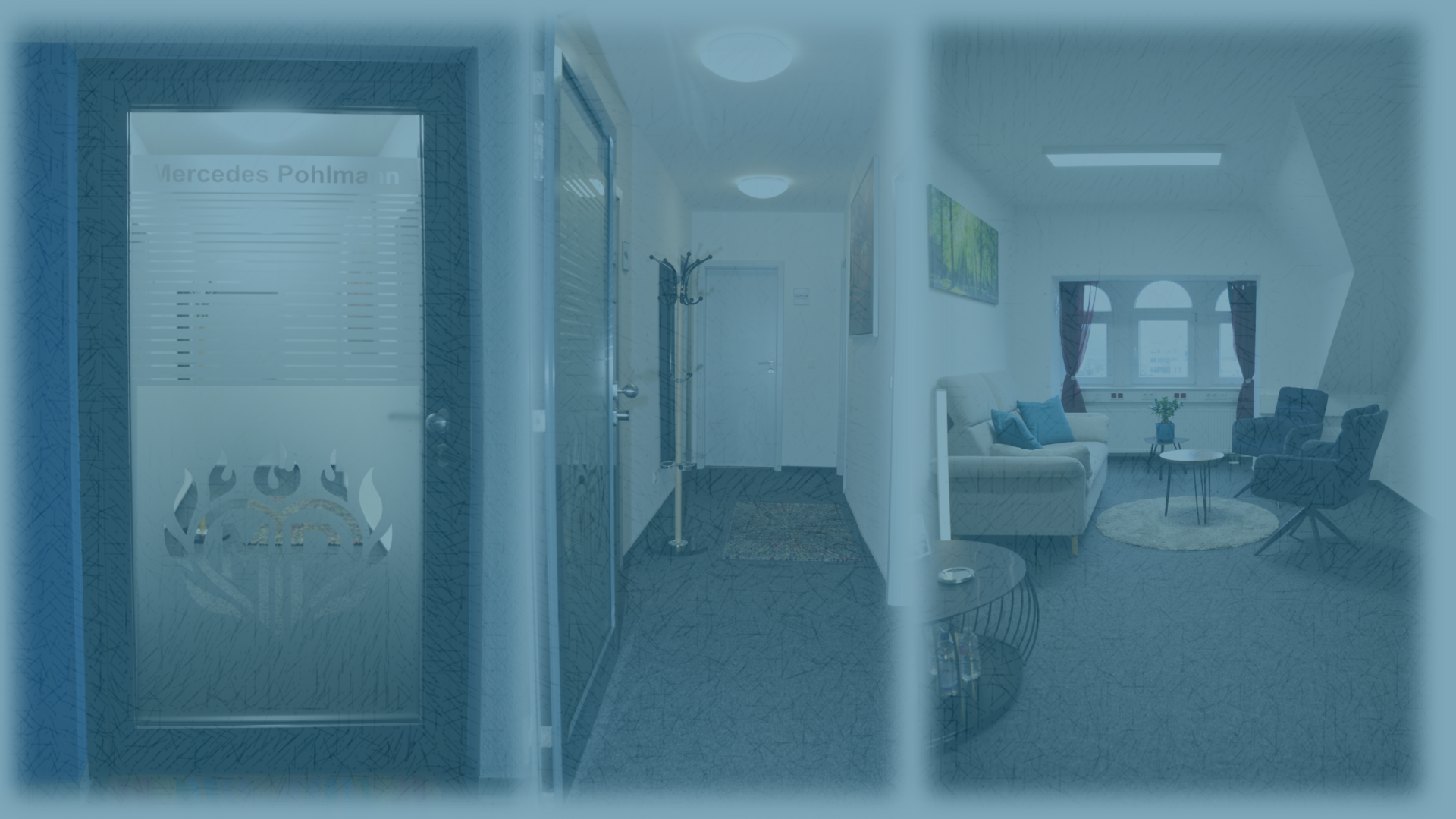 Kollage von Praxisräumen